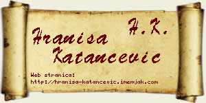 Hraniša Katančević vizit kartica